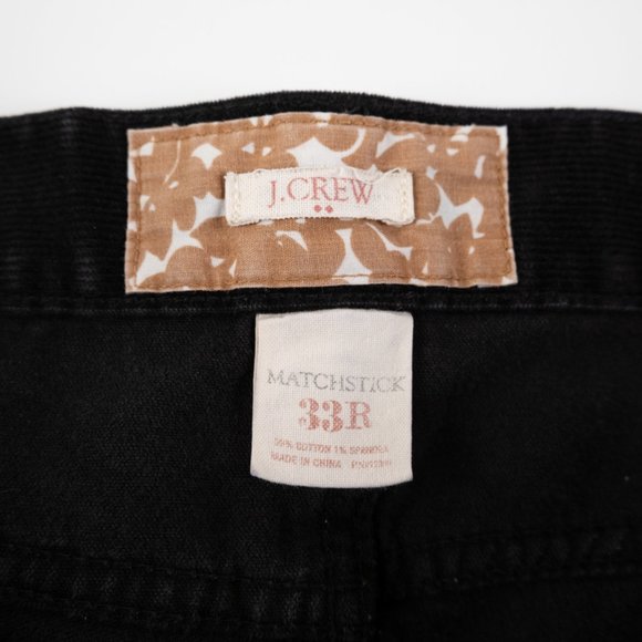 J. CREW Matchstick black Corduroy pants size 33 - Picture 2 of 10